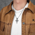 Jesus Cross Pendant Necklace — Stainless Steel