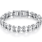 13MM Wide Men's Motorcycle Chain Bracelet Stainless Steel Bicycle Link Design Man Bracelets for Men Punk Rock Jewelry 9
