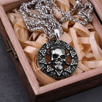 Viking Celtic Skull Pendant Necklace — Stainless