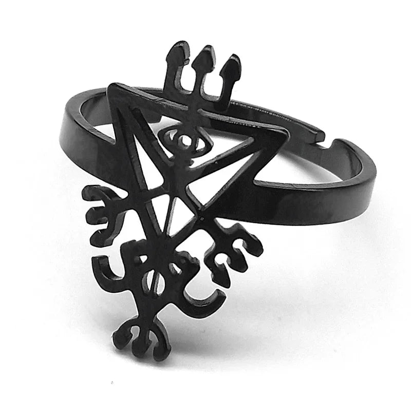 Sigil Lucifer Silver Long Necklace — Stainless Steel