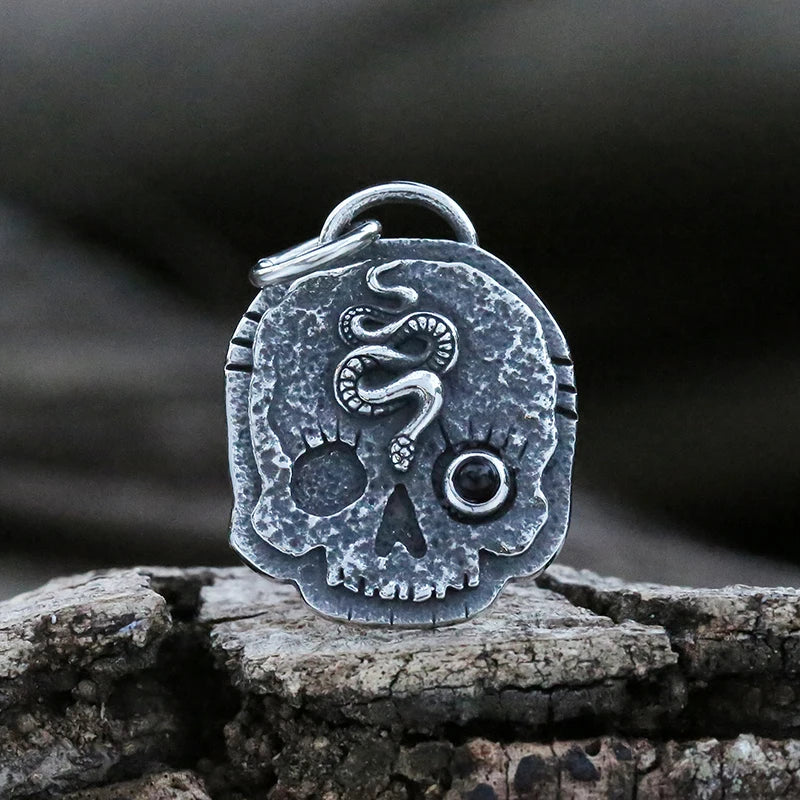 Three Wise Skulls Pendant — Stainless Steel