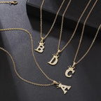 Crown Initial Letter Pendant Necklace — Copper