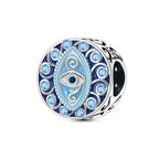 Devil's Eye Cross Charm Pendant — Silver