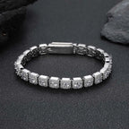 Gold Tennis Bracelet Iced Out 7MM Cluster