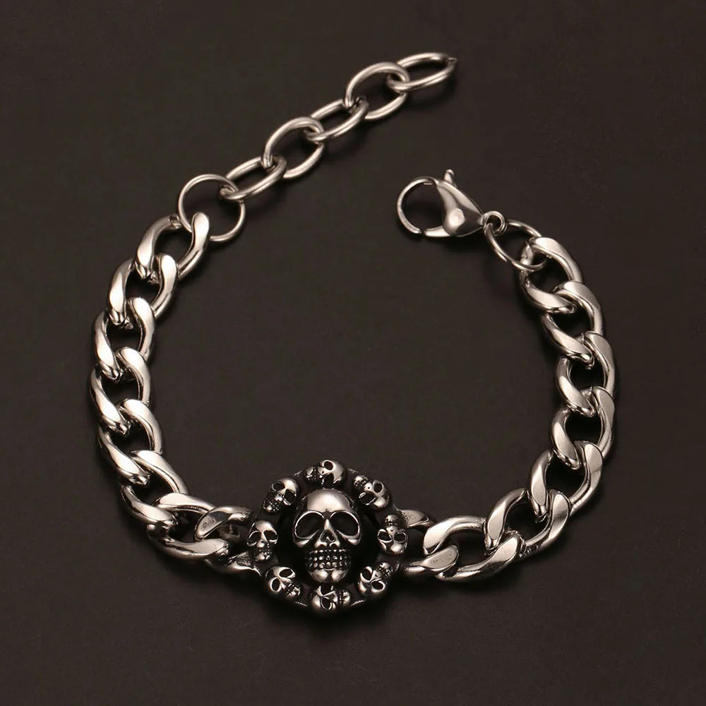 Medieval Norse Viking Rune Wolf Bracelet Man Stainless Steel Valknut Witch Knot Compass Bracelet for Men Scandinavian