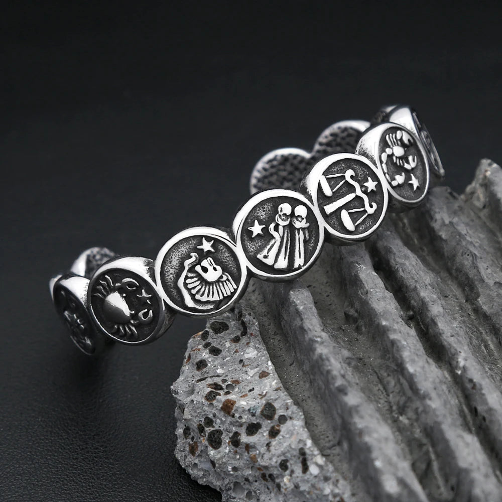 Steel Bracelet 316L Cuff Punk Constellation