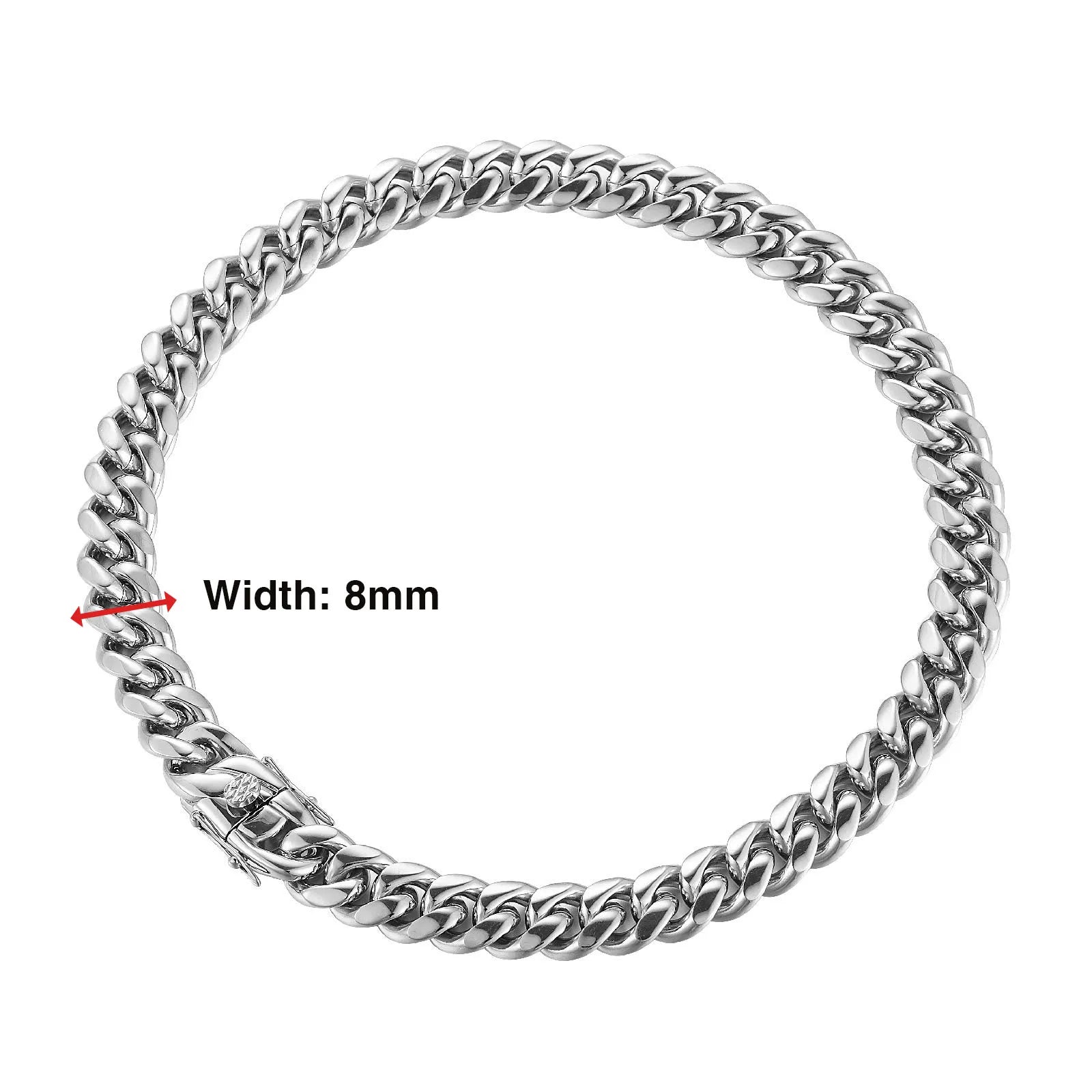 ULJ Punk Miami Cuban Link Men Hip Necklace 304 Stainless Steel Hip-Hop Female Male Bracelet Chain Ice Out Waterproof Jewelry
