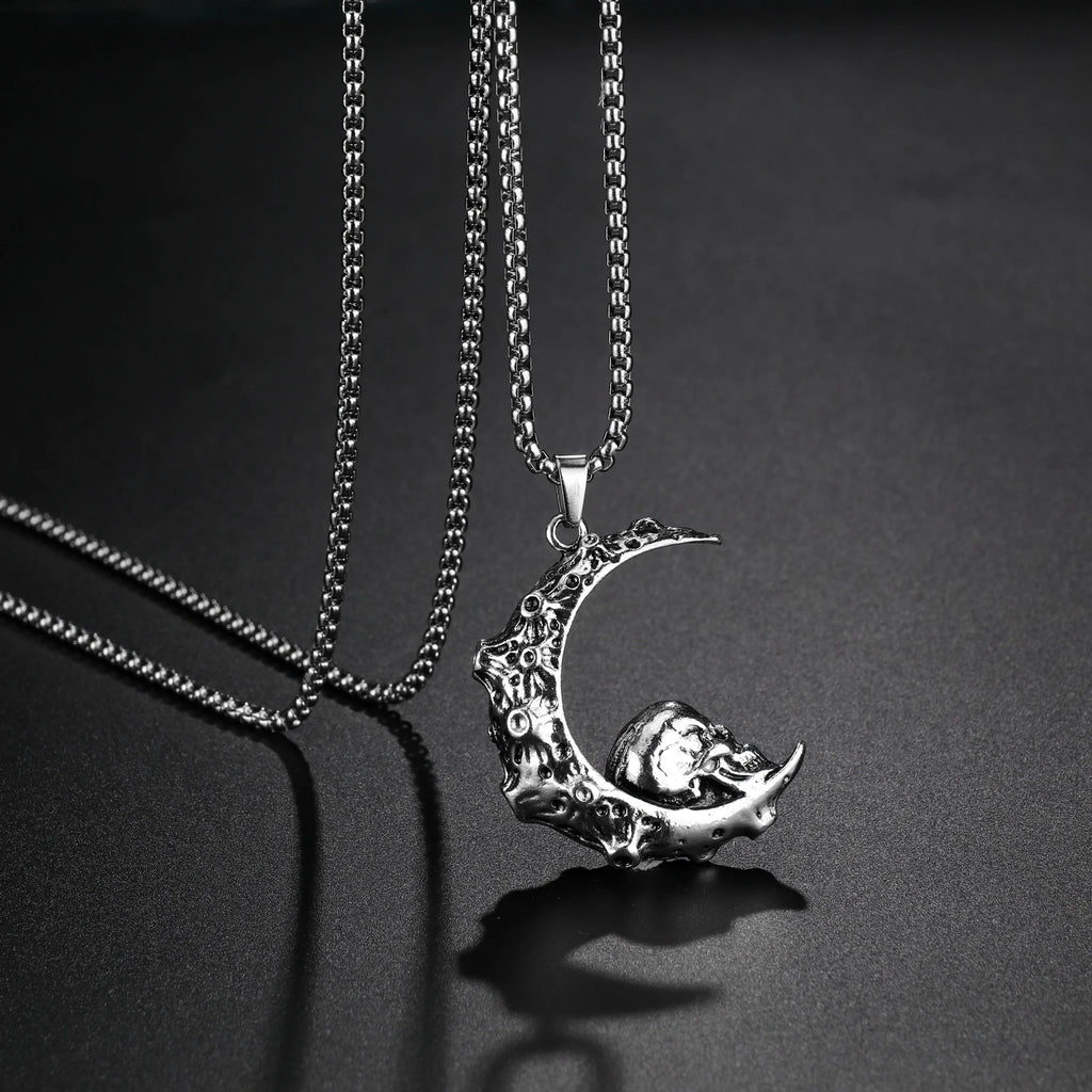 Punk Bull Buffalo Skull Pendant Necklace For Cool Men Women Stainless Steel Long Chain Necklace Party Gift Hip Hop Jewelry