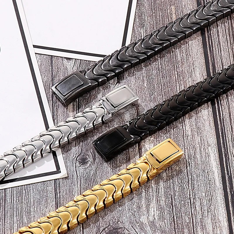 Brushed Man Bracelet for Men 12MM Matte Solid Stainless Steel Men's On Hand Bands Bracelets Male Jewelry Iron Mannen