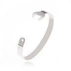 Fashion Design Stainless Steel Curved Tableware Fork Open Bracelet Men and Women Personality Charm Hip Hop Casual
