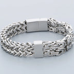 Waterproof Bracelet for Men 316L Stainless Steel Double Layer Link Chain Men's Bracelets Jewelry Accessories His