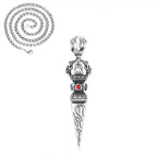 Retro Subduing Demon Pestle Pendant Necklace Male Jewelry Tide Amulet Silver Chain Necklace For Men Personality