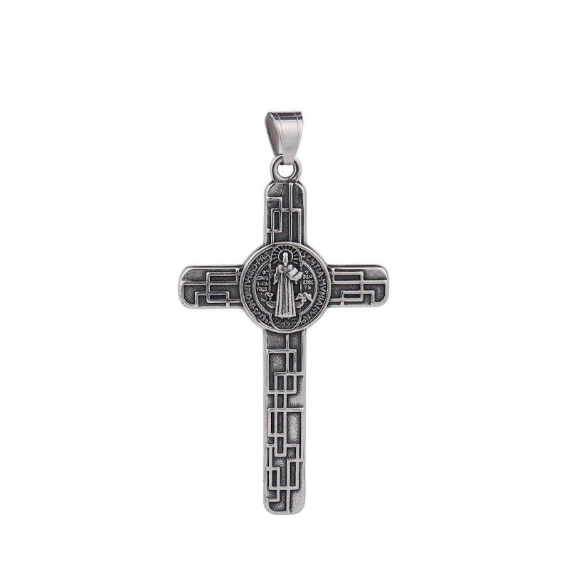Classic St. Michael Cross Necklace — Stainless Steel