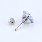 1 Pair 3-8mm Classic Round/Flat Back Screw Stud Earrings for Women/Men Stainless Steel  Shiny Zircon Crystal Piercing Jewelry