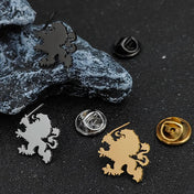Lion Pendant Gold-Tone Animal Badge Collar Pin Phoenix