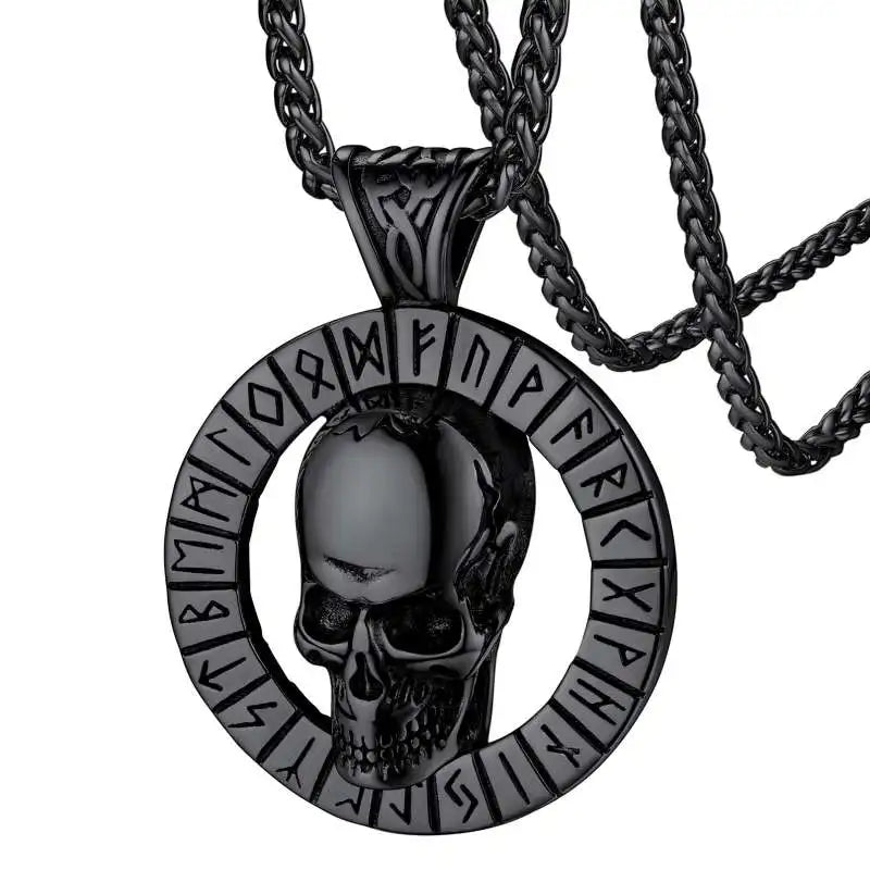 Skull Pendant Necklace — Stainless Steel Gothic