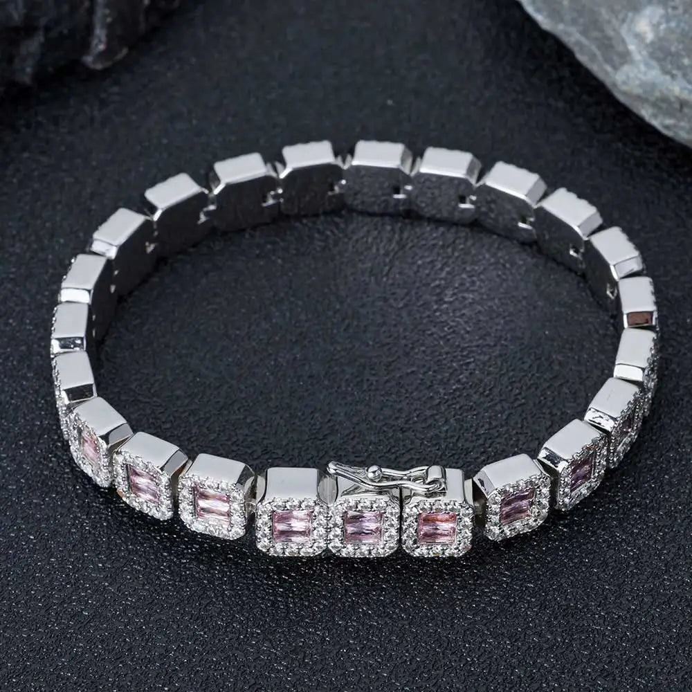 Gold Baguette Tennis Bracelet 8MM Iced Out