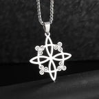 Stainless Steel Irish Celtic Trinity Knot Necklace Witch Knot Pendant Men Women Protection Amulet Jewelry Gift