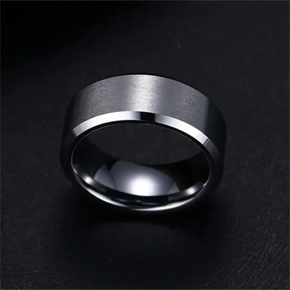 New Fashion Charm Jewelry Ring for Men Women Stainless Steel Black Rings Wedding Engagement Band Quality Matte Male