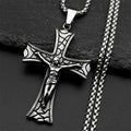 Cross Jesus Christ Silver Pendant Crucifix Religious