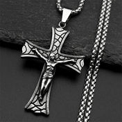 Cross Jesus Christ Silver Pendant Crucifix Religious