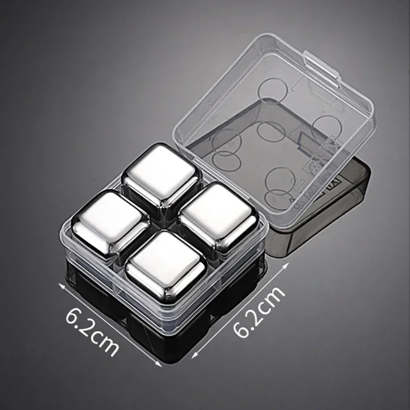 Reusable Whiskey Stones Stainless Steel Ice Cubes Quick-Freeze Wine Cooler Food Grade Metal Pellets Beer Cooler Bar