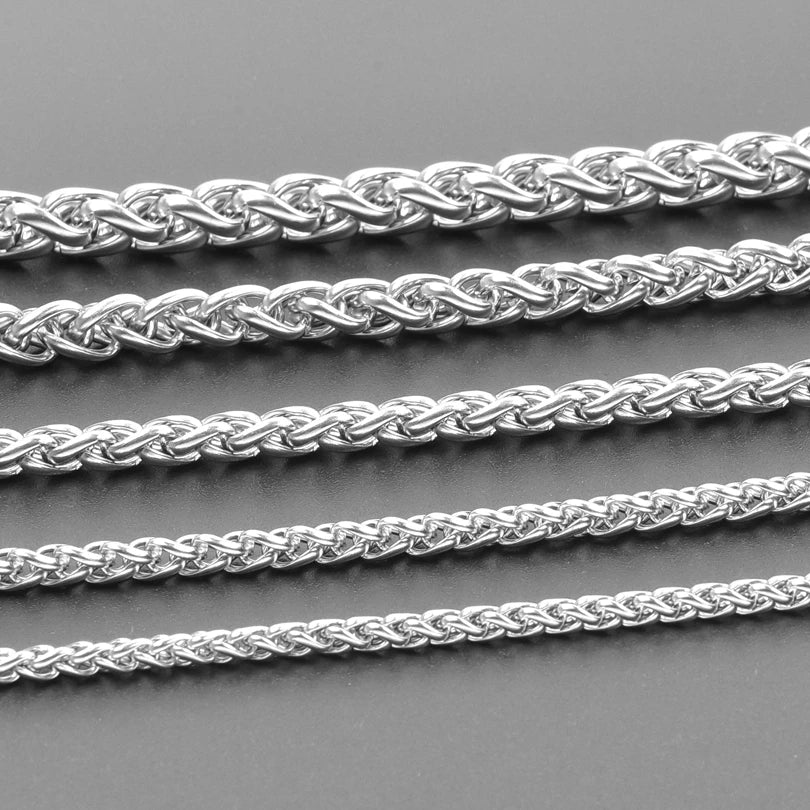 Width 3/4/5/6/7mm Stainless Steel Keel Chain Necklaces For Women Men Accessories Length 40/45/50/60/70/80/90cm Jewelry Necklace