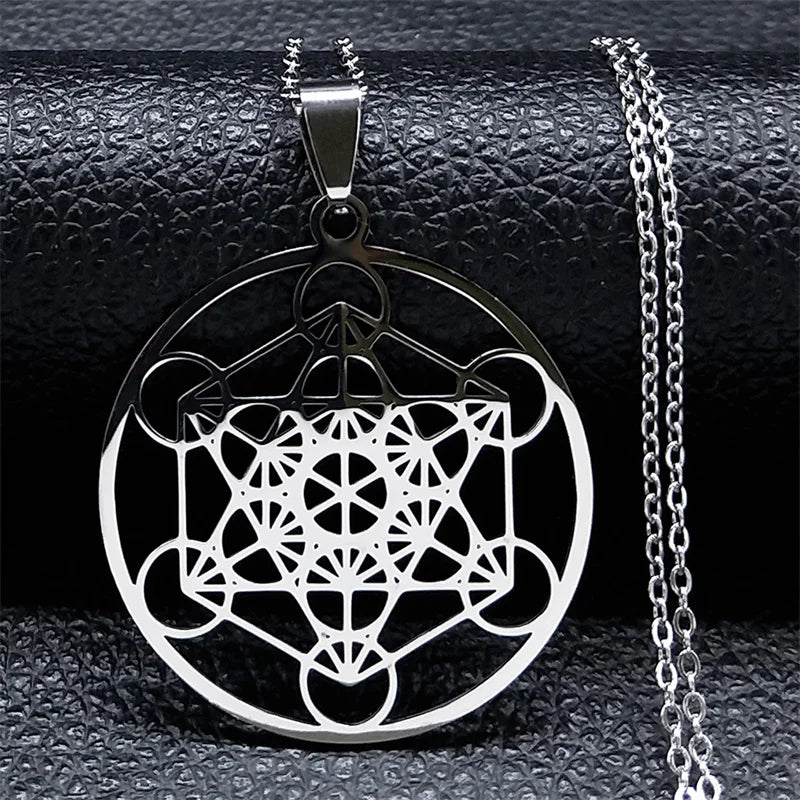 Seven Archangels Amulet Stainless Steel Necklaces Men Seal of Salomon Talisman Christian Protection Jewelry collar