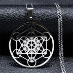 Seven Archangels Amulet Stainless Steel Necklaces Men Seal of Salomon Talisman Christian Protection Jewelry collar