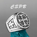 Stainless Steel Catholic Christian Cross Faith Amulet Ring Women Men Unisex Ring Multi Style Finger Jewelry Creative Gift