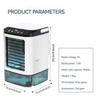 Portable Desktop Air Conditioner Fan Dual Spray Ultrasonic Atomization 3-Speed Mute Air Cooler Electric Fan For Home