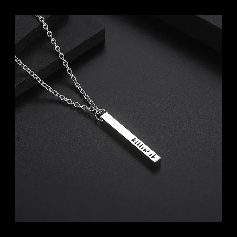 Minimal Long Pendant Necklace — Stainless