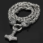 Viking Wolf Stainless Steel Pendant Necklace