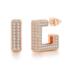Iced Out Hoop Earrings — Stainless Steel