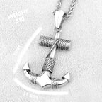 Stainless Steel Norse Viking Sea Anchor Sailor Man Necklaces Chain Pendant Punk Rock Hip Hop Unique for Male Boy Fashion Jewelry