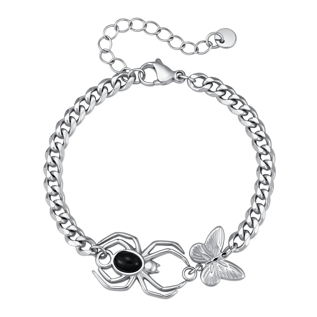 Gothic Spider Butterfly Chain Bracelet for Men — Stainless Steel