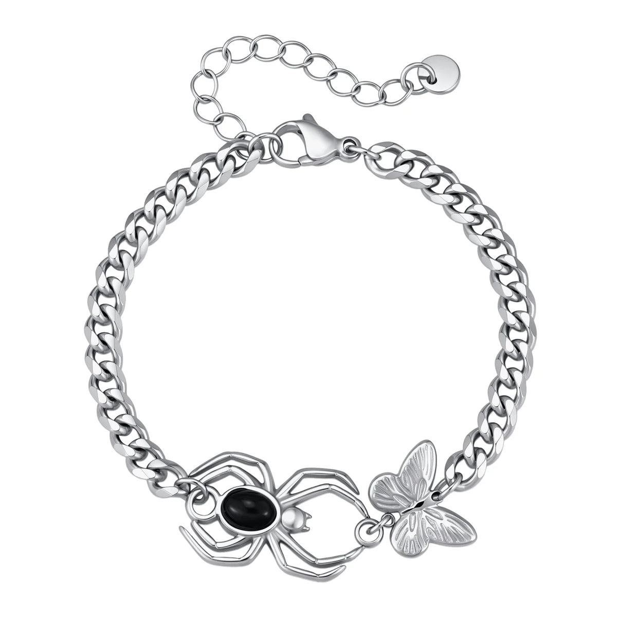 Gothic Spider Butterfly Chain Bracelet for Men — Stainless Steel