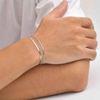 Minimal Blade Chain Bracelet Set — Stainless Steel