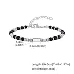 Vnox Men's Cross Natural Stone Beads Bracelets, 19-24cm Adjustable Length Lobster Clasp Trendy Chain Wristband Jewelry for Him