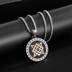 Retro Classic Celtic Knot Round Pendant Necklace for Men and Women Punk Hip-Hop Trend Amulet Jewelry