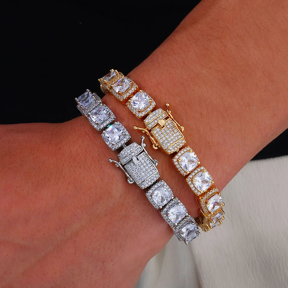 Stainless Steel Tennis Bracelet Cluster 10MM