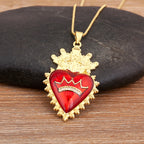 Iced Out Sacred Heart Pendant Necklace