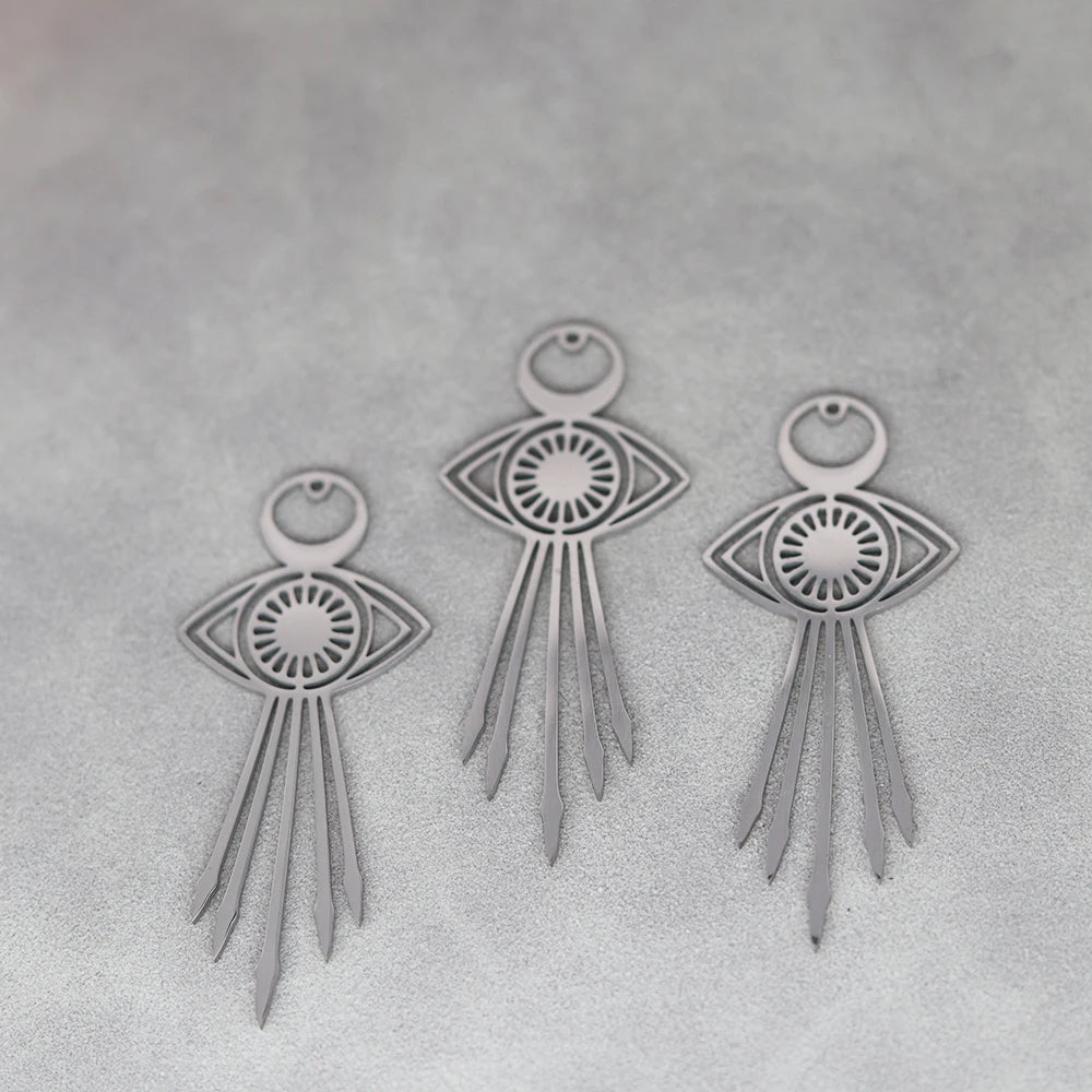 3pcs Eye of Horus Charms DIY Craft Tassels Earrings Necklace Jewelry Making Devil Eye Amulet Stainless Steel Pendant