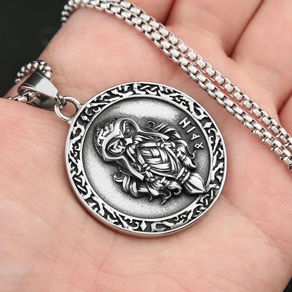 Odin Steel Pendant Vintage Vikings Piracy Nordic