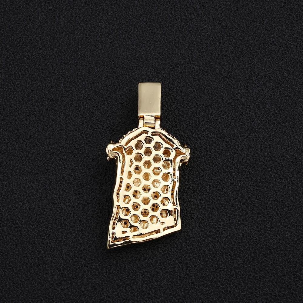 Two-Tone Iced Out Jesus Face Pendant Necklace