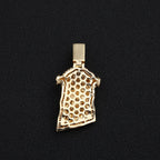 Two-Tone Iced Out Jesus Face Pendant Necklace