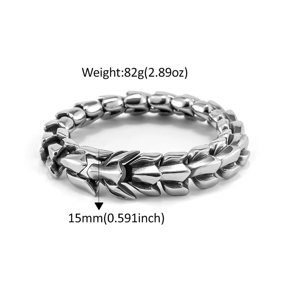 Dragon Viking Steel Bracelet Vintage 316L Nordic