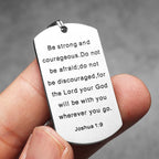 Cross Bible Tag Pendant — Stainless Steel