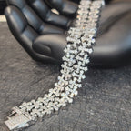 Iced Out Cross Chain Choker Necklace — Copper Alloy