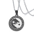 Yin Yang Wolf Sun Moon Pendant — Stainless Steel